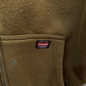 Wrangler Workwear Jacket Mens Small Brown Sherpa Lined Full Zip Hoodie Fleece 3