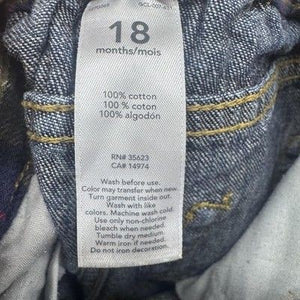 Carter's Baby Jeans Pants 18 Months 100% Cotton Denim Elastic Waist Blue Toddler 2