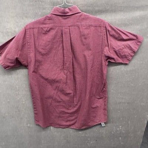Van Heusen Shirt Mens Medium Red Plaid Short Sleeve Button Up Pocket Vintage 90s 4