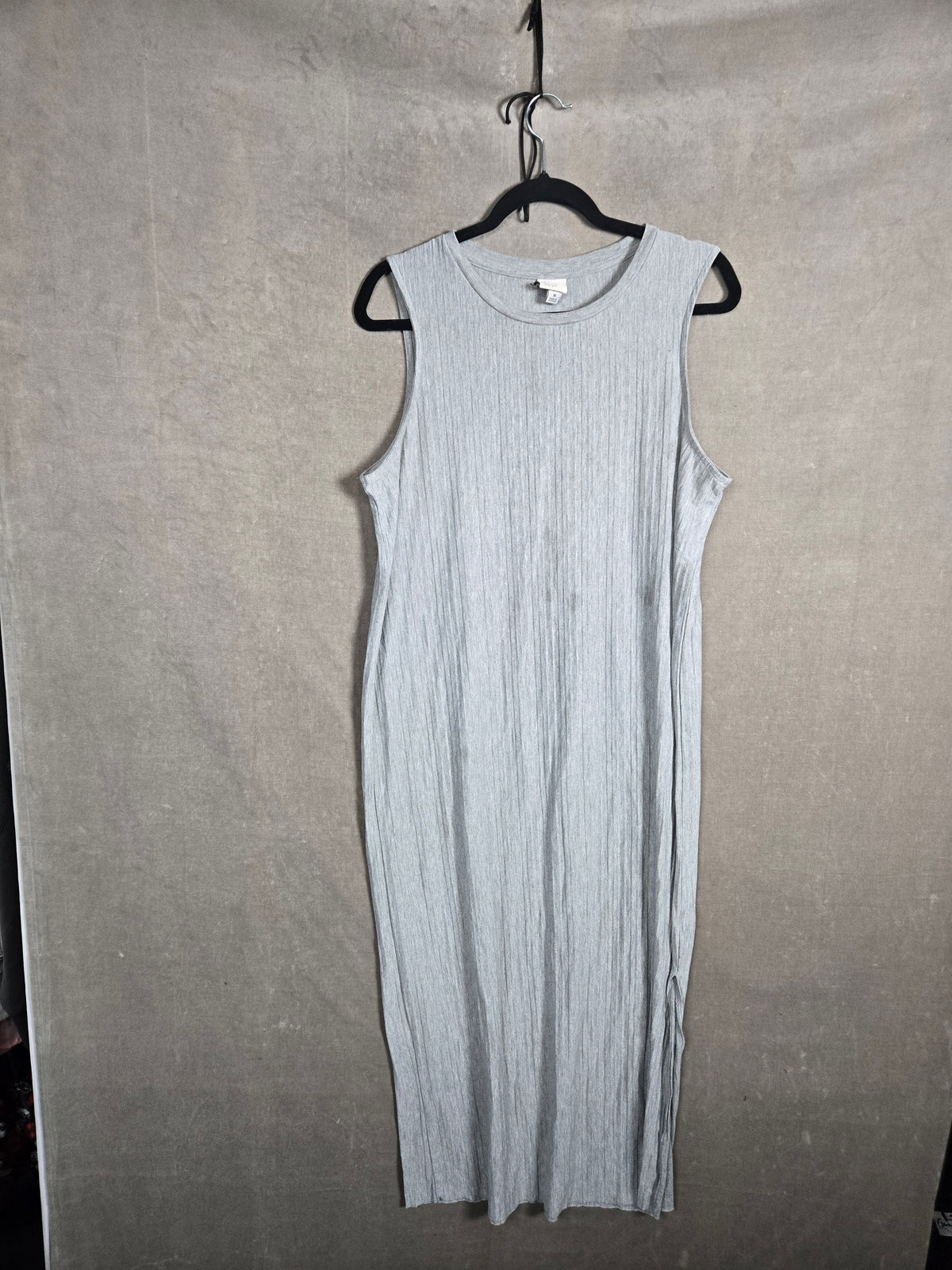 A New Day Women's Gray Ribbed Sleeveless Midi Tank Dress Size M