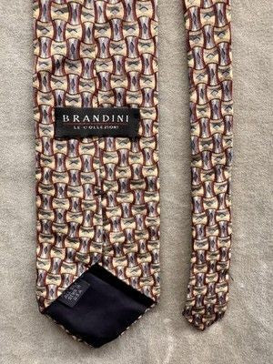 Brandini Le Collezioni Silk Tie Mens Multicolor Geometric Pattern USA Made 3