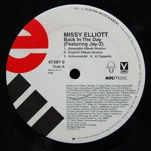 Missy Elliott Featuring Jay-Z Back In The Day 12 Inch Vinyl Record Used 1