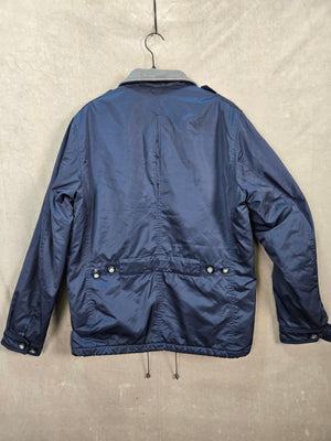 ROUNDTREE & YORKE Men's Navy Blue Button Logo Strap Zipper Jacket Size S 4