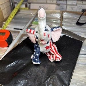 Ty Righty 2000 Elephant Patriotic Red White Blue Stars Stripes 9" Plush Stuffed 2