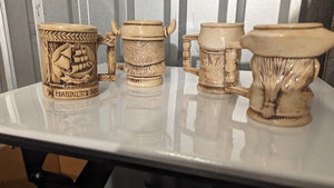 Vintage Handmade Nautical Norseman inspired Mug Lot of 4 2