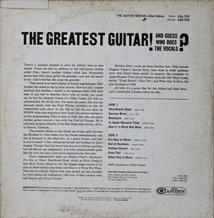 Chet Atkins Vinyl LP Record The Guitar Genius Used Classic Guitar Music 4