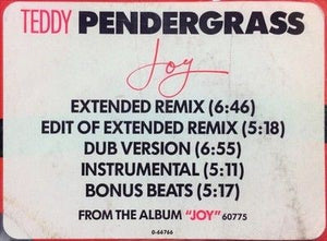 Teddy Pendergrass Joy 12 Inch Vinyl Record Used Soul R&B 2