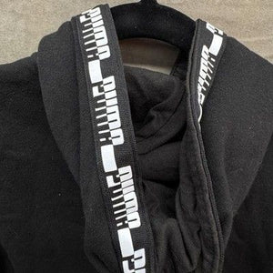 Puma Hoodie Sweatshirt Youth 8 Black Full Zip Logo Tape Hood Pockets Athletic 5