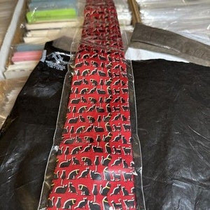 JOSH BACH Mens Tie Cat Profiles All Over Pattern Red Black Ylw 100% Silk Printed 5