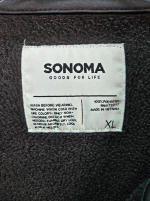 Sonoma Mens Dark Gray Full Zip Fleece Jacket Zip Pockets Size XL 2