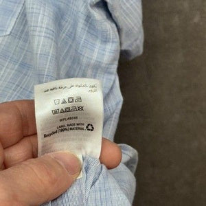 Alfani Mens Shirt XL Blue Short Sleeve Button Up Casual Pocket Plaid Lightweight 5