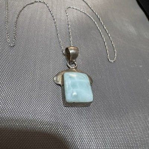 5.2g Fine 925 Solid Silver Natural Larimar Pendants Gemstone  With 20” Chain 1