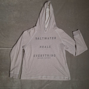 Coastal Classics Women's Saltwater Heals Hoodie Light Gray Pullover XL 1