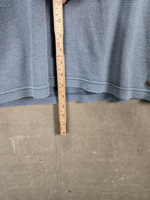 GH Bass Men's Light Blue Waffle Knit Graphic Long Sleeve T Shirt Size M 5