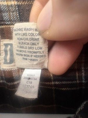 Duluth Trading Co Shirt Mens Large Tall Brown Black Plaid Flannel Long Sleeve Pr 4