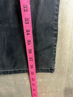 Men's Gray Straight Leg Denim Jeans, Size 18 5