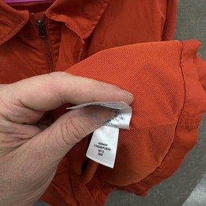 Lands' End Jacket Mens Large Orange Nylon Field Utility Zip Pockets Mesh Lining 4