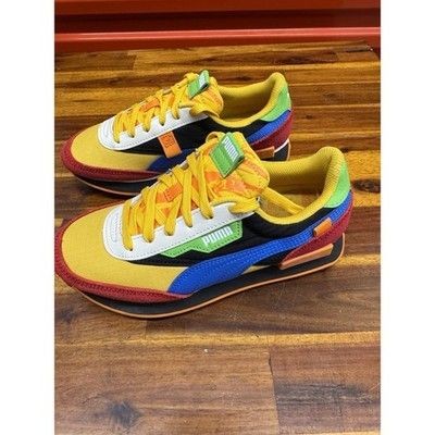KID'S PUMA PRE SCHOOL FUTURE RIDER CANDY BAR PS ORG RED BLU SZ 6C