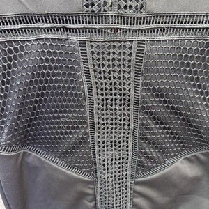 XTAREN Dress Womens Medium Black Mesh Long Sleeve Bodycon Deep V Party Sexy 3