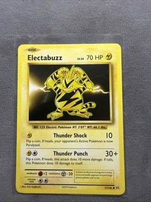 Pokémon TCG Base Set Electabuzz 20/102 Unlimited Regular Rare Card Nm Near Mint 1