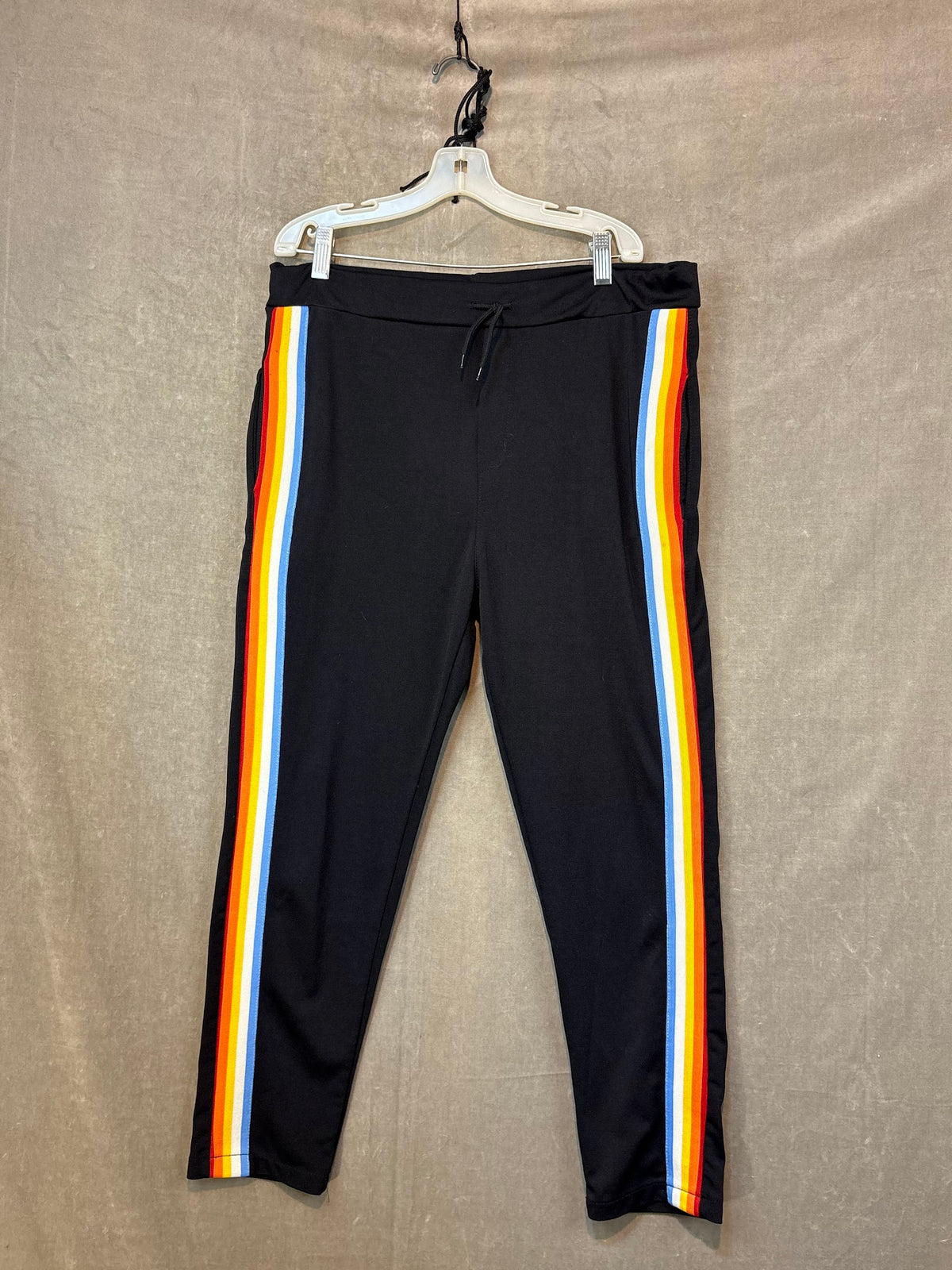 Men Track Pants Black Size L Athletic Good Used Condition