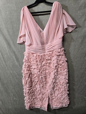 JS Collections Blush Pink Rosette Cocktail Dress Flutter Sleeve Mother Bride 6 4