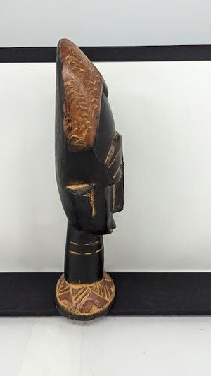 Handcrafted African Solid Wood Tribal Head Statue Figure Made In Ghana 10" 3