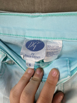 DG by Diane Gilman Light Blue High-Waisted Cropped Jeans Size 6 Good Condition 2