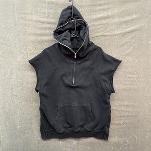 Fear of God Hoodie Mens Large Black Third Collection Sleeveless Half Zip Pocket 1