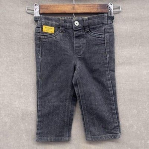 Rocawear Baby Jeans Boys Black Denim Pants 18M Pre-Owned Stretch Yellow Stitch 1