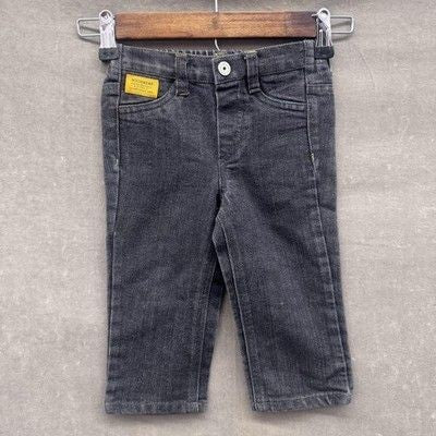 Rocawear Baby Jeans Boys Black Denim Pants 18M Pre-Owned Stretch Yellow Stitch