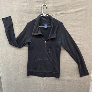 Reebok Jacket Womens Large Black Full Zip Mock Neck Thumbholes Athletic Running 2