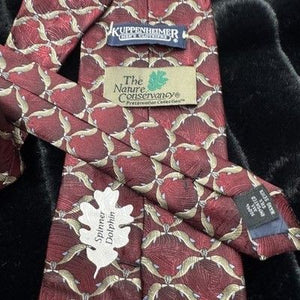 Kuppenheimer Mens Silk Tie Spinner Dolphin Leaf Pattern Pre-Owned Good Condition 2