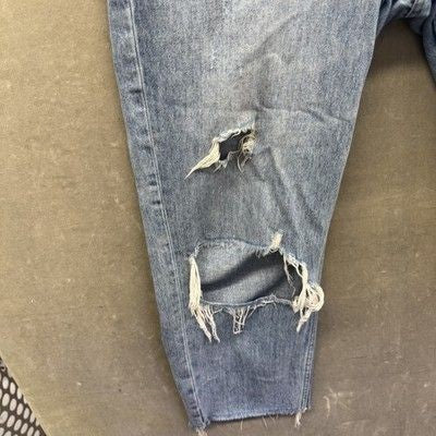 Dear John Jeans Mens 32 Distressed Blue Ripped Grunge Denim Straight Leg 32x28