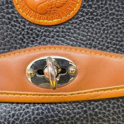 Carina Intl Inc Vintage Black Tan Waterproof Pebble Leather Satchel Briefcase