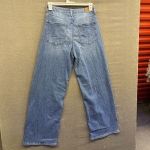 American Eagle Jeans Womens 8 Blue Wide Leg High Rise Denim Pants Pre-Owned Exce 2
