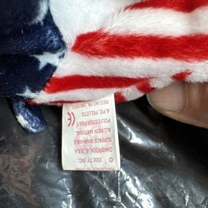 Ty Righty 2000 Elephant Patriotic Red White Blue Stars Stripes 9" Plush Stuffed 5