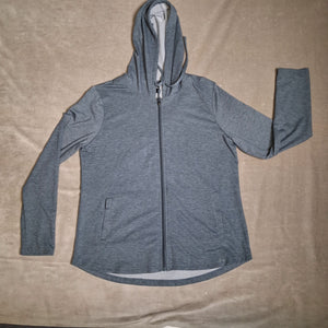 32 COOL Unisex Gray Full Zip Hooded Jacket Lightweight Size L 1