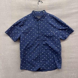 Molokai Surf Co Shirt Mens XL Navy Blue Shark Print Button Up Casual Summer Top 1