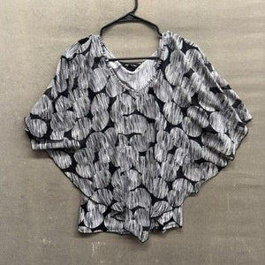 Adele May Batwing Top Womens Small Abstract Print Dolman Sleeve Blouse Pre-Owned 1