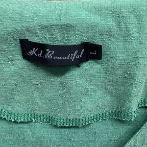 Kd Beautiful Shirt Womens Large Green Short Sleeve V Neck Lightweight Casual Top 2