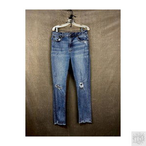 Gap SKY HIGH Skinny Women's Jeans Size 14 Medium Wash Distressed Ripped 1