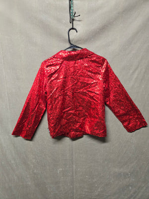 Nickelodeon JoJo's Closet Girls Red Sequin Moto Jacket Size 14/16 XL 4
