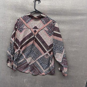 Allison Daley Shirt Womens Petite Geometric Button Up Long Sleeve Blouse Top 4