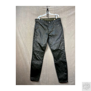 Banana Republic Coated Leather Look Skinny Jeans Size 30 Dark olive green color 1