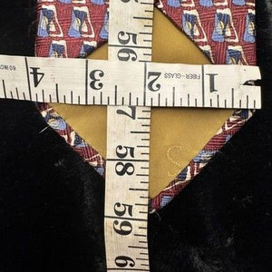 Robert Talbott Mens Silk Novelty Beer Mug Red Blue Necktie Pre-Owned Good Condit 4