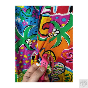 Vintage KWBL Los Angeles Colorful Abstract Harem Pants with Elastic Waist 4