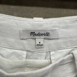 Madewell Pants Womens 8 White Linen Wide Leg Crop High Rise Do Well Sustainable 5