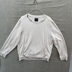 Guess Sweatshirt Mens XXL Beige Crewneck Raglan Pullover Stitch Detail Casual 5