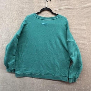 Skull House Sweatshirt Womens XL/2XL Green Crewneck SHADY Chenille Fleece 3